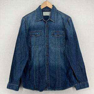 X2 Jacket Womens M Denim Trucker Modern Fit Moto Button Up Long Sleeve Blue HK